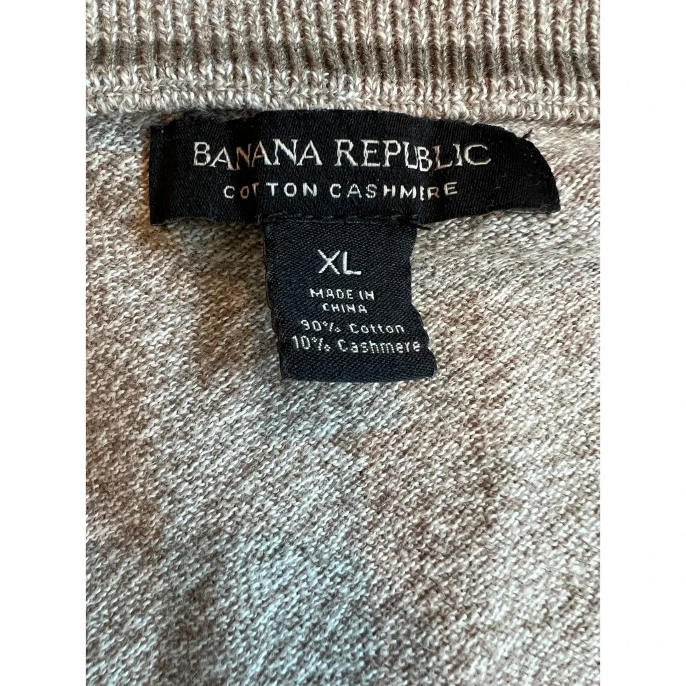 Banana Republic Beige Cotton Cashmere V-neck Pullover Sweater SZXL Casual